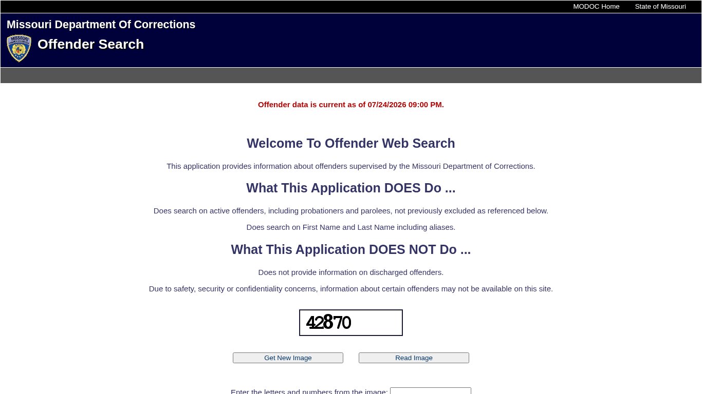 Missouri Department of Corrections Offender Search