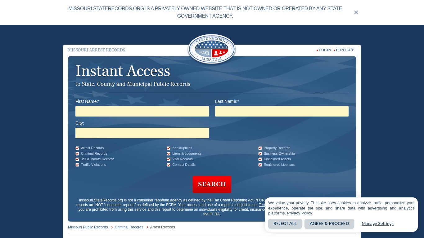 Missouri Arrest Records | StateRecords.org